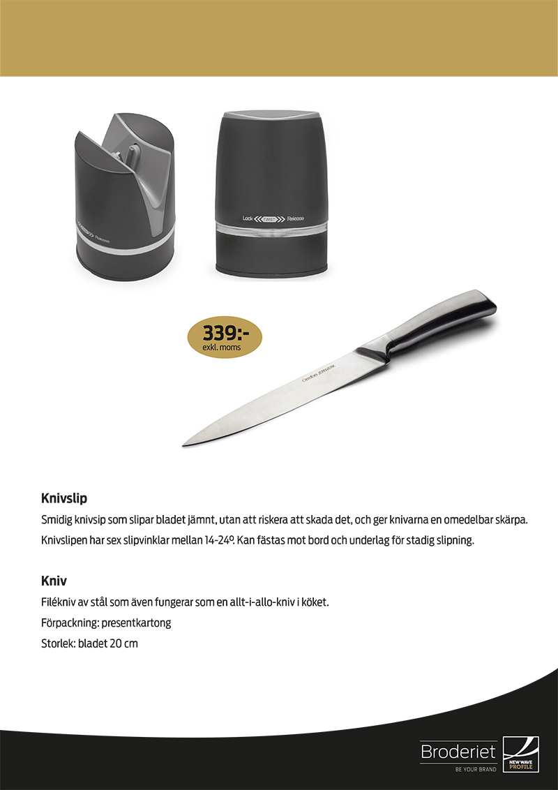 Kniv och Knivslip Produktblad för Kniv och Knivslip