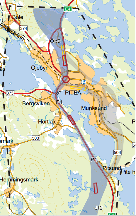 Förslag korridor P1 - Lomtjärn Förslag korridor P1 - Lomtjärn