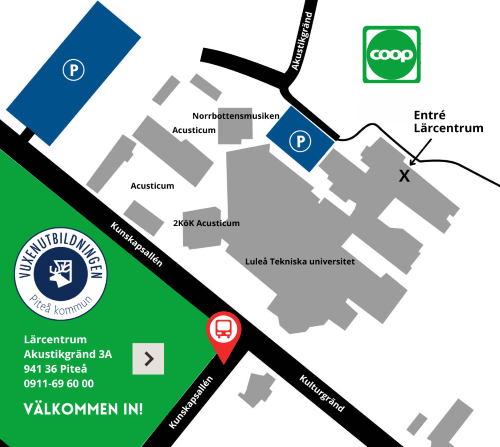 Karta och adress Vuxenutbildningen