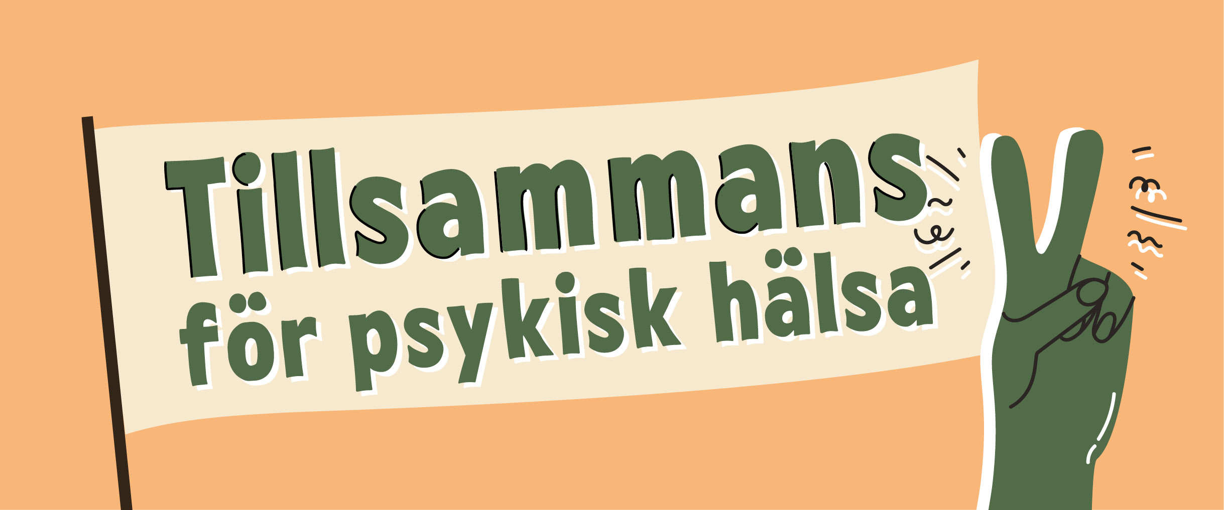 grafisk bild med orden Tillsammans för psykisk hälsa