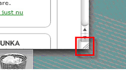 Bilden visar vart du ändrar storleken på fönstret- webbläsaren i Mac