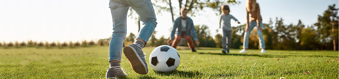 Children playing football