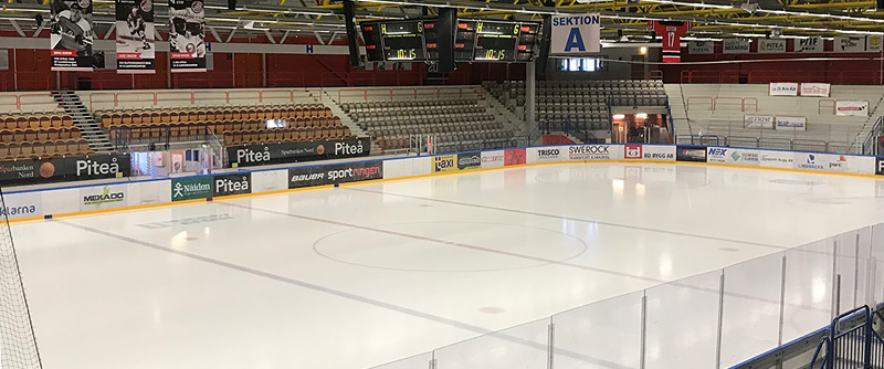 Vy över ishallen LF Arena.