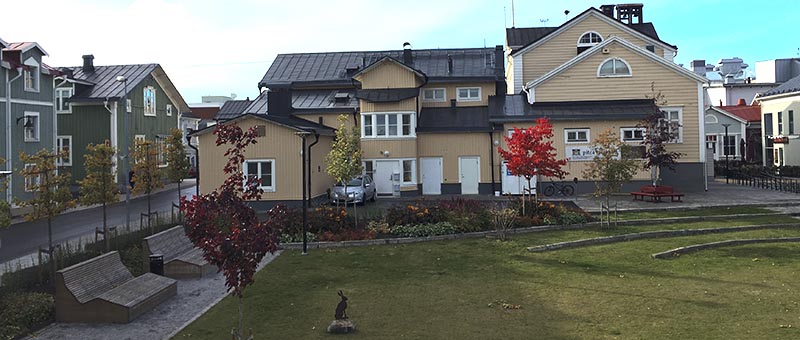 Flygfoto över stora delar av Residensgården.