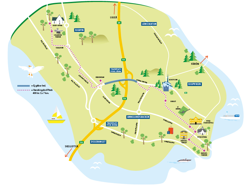 Karta av Piteå 400-leden