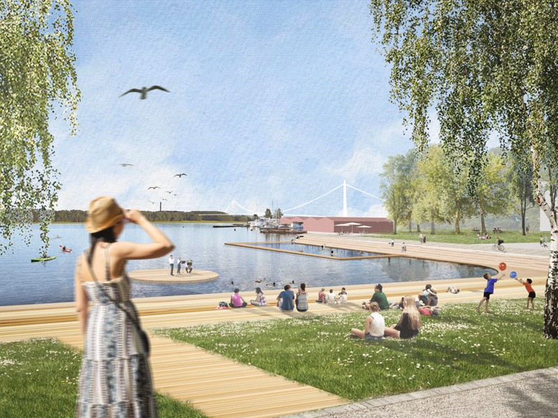 Visionsskiss mot Sörfjärden