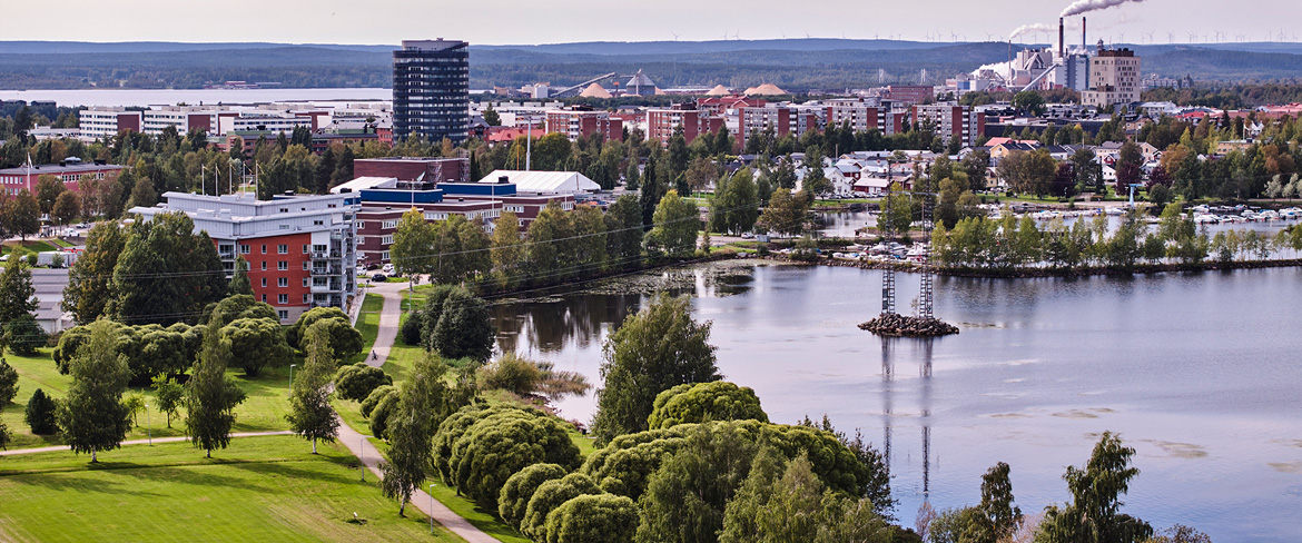  Blick auf einen Teil der Stadt Piteå.