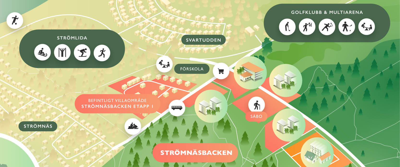 Karta över Strömnäsbacken