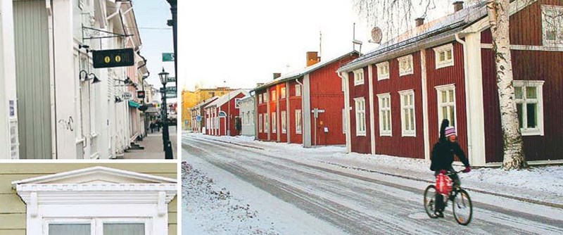 Husen placerades i linje med gatan och byggdes i trä. Det blev med tiden vanligare att brädslå och måla timringarna.