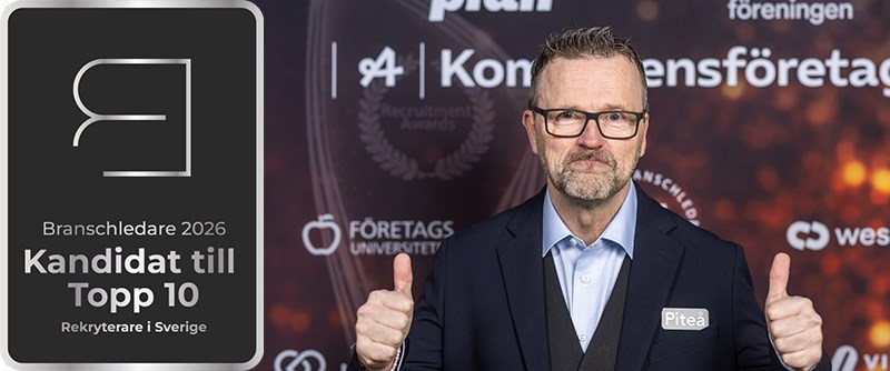 Fredrik Blom uppmärksammas för det rekryteringsarbete som görs  inom kommunen, med rekryteringsbranschen och med det lokala näringslivet.