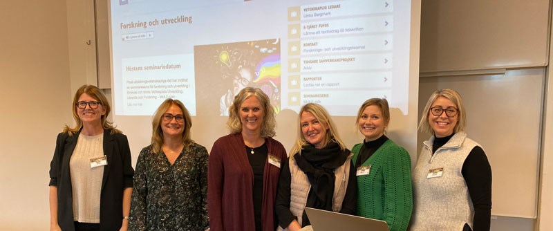 Sara Viklund, Christina Wiklund, Ulrika Bergmark, Stina Westerlund, Linda Wikström och Anna Kassfeldt under Kunskapsveckan i Umeå.
