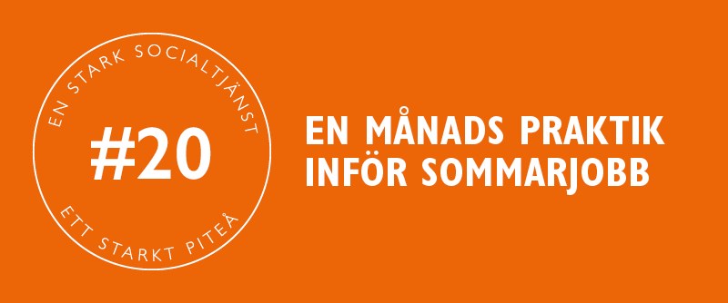 Socialtjänsten behöver dig. Förbättring nr 20: En månads praktik inför sommarjobb.