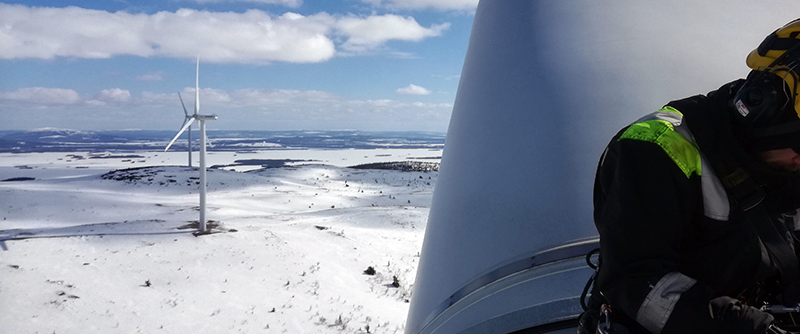 Norra Europas största landbaserade vindkraftpark byggs i Piteå kommun.