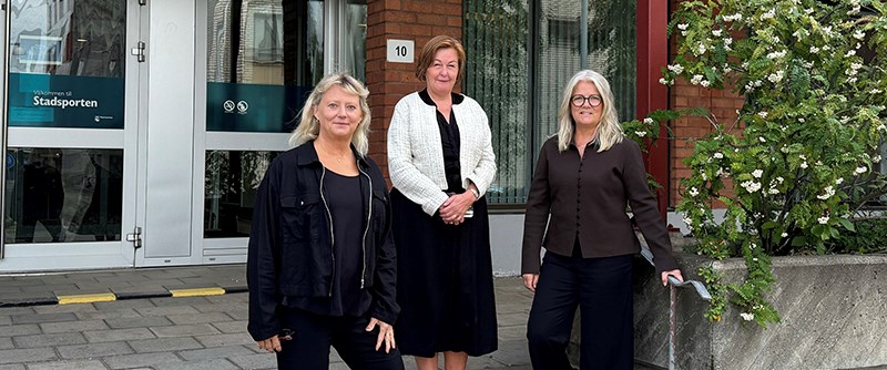 Katarina Johansson, Jennie Lehtipalo och Marie Lindgren Berglund ser fram emot att Piteå Visitor Center öppnar i höst.