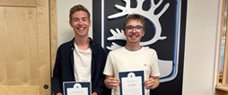 Vinnarna Lukas Lundmark och Oliver Notelid.