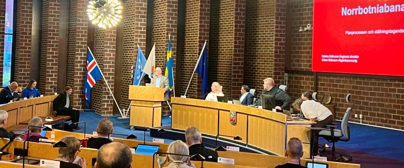 Under måndagens möte medverkande Trafikverket som informerade och svarade på frågor om Norrbotniabanan.