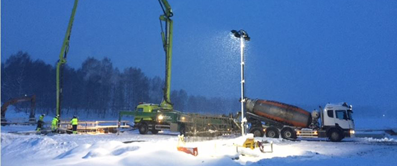 -18 grader kallt när gjutningen startade.