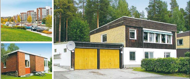 Platta tak och rektangulära former kännetecknar modernism. Tegelfasader och träinslag går ofta i bruna nyanser.