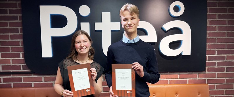 Maja Öberg och Simon Svensson, mottog Solanderstipendiet.