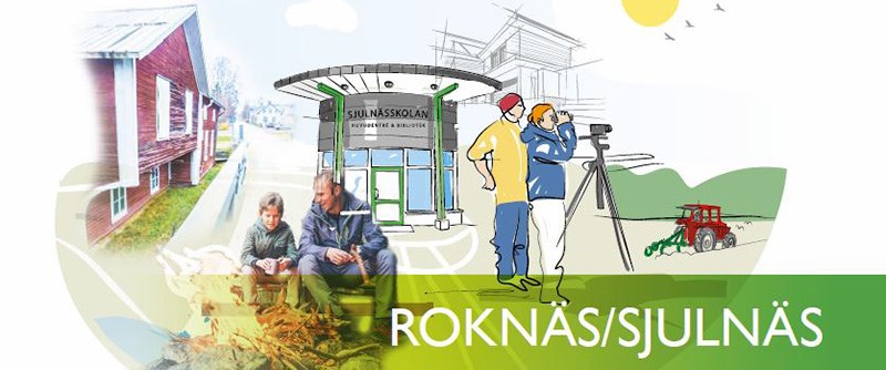 Roknäs och Sjulnäs är två gamla byar som vuxit ihop till en tätort.
