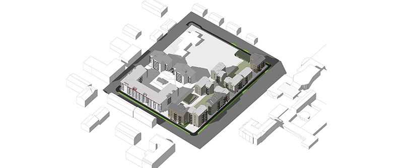 Det nya bostadskvarteret Rönnen ska inrymma totalt 300 lägenheter.