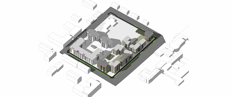 Det nya bostadskvarteret Rönnen ska inrymma totalt 300 lägenheter.