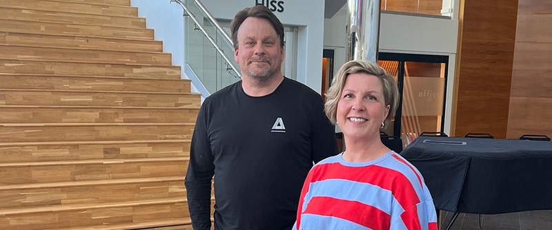 Roger Norén, konserthuschef på Studio Acusticum och Jessica Lindberg, näringslivsutvecklare på näringslivsavdelningen på Piteå kommun