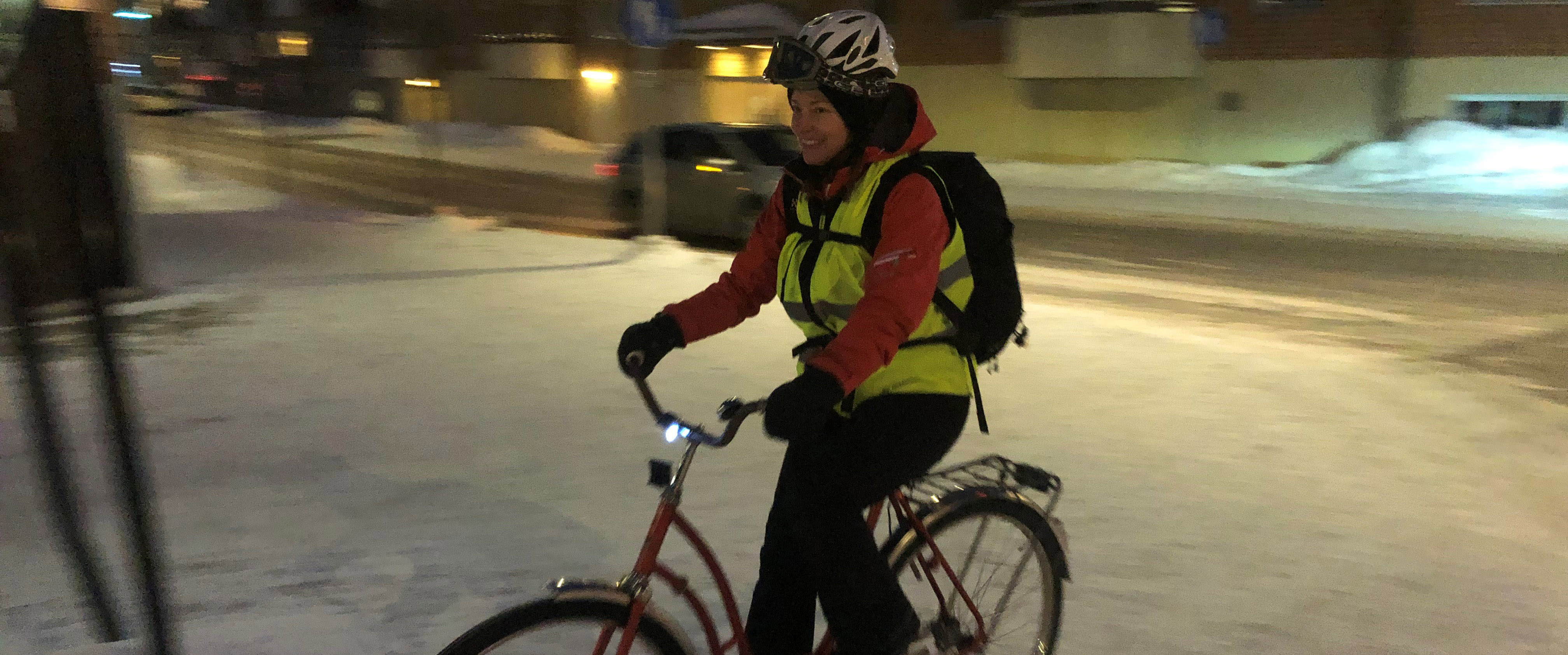 Elin Lundgren har vintercyklat i ca fem års tid. 