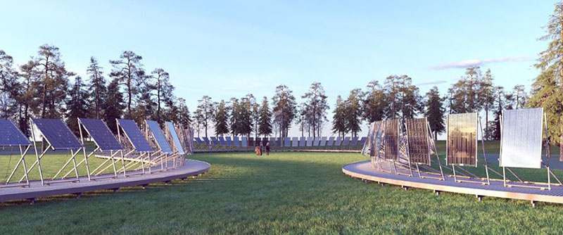 Solvåg, en ny solcellspark har byggts på området.