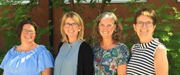Charlotta Melander, Sara Viklund, Ulrika Bergmark och Ann-Charlotte Dahlbäck är stolta över sina forskningsresultat.