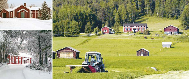 Landsbygdens traditionella hus byggda under 1700 - och 1800 – talen.