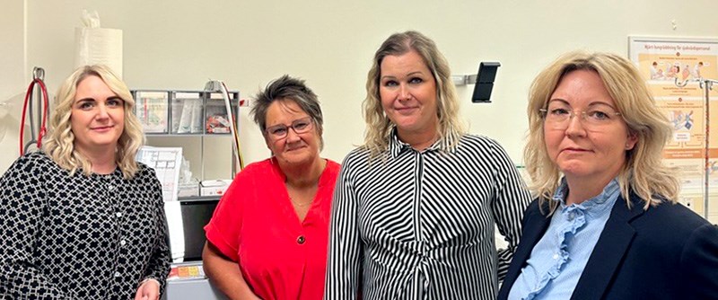Samhällsbyggnads Sandra Hedenström, rektor, vuxenutbildningen, Socialtjänstens Ewa Karlsson Sjölander, verksamhetsutvecklare, Annika Risberg, utvecklingsledare och Eva Börjesson Öman, socialchef.