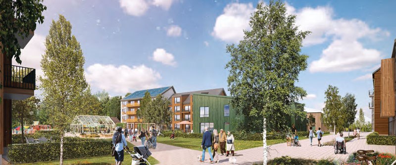 I delområde C planerar GretaBo för byggnation av 150 bostadsrätter/hyresrätter.