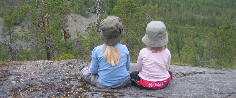 En välförtjänt paus på bergets topp.