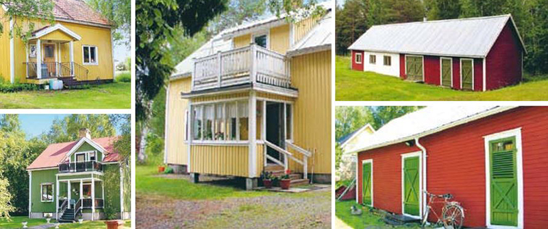 Alla egnahem byggdes efter typritningar, kvadratisk huskropp i 1 ½ plan, med uthuslänga eller ladugård på tomten. 