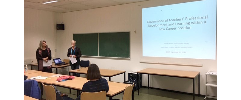Ingela Bergmo Pruvolovic och Kristina Hansson presenterar Governance of teachers’ Professional Development and Learning within a new Career position.