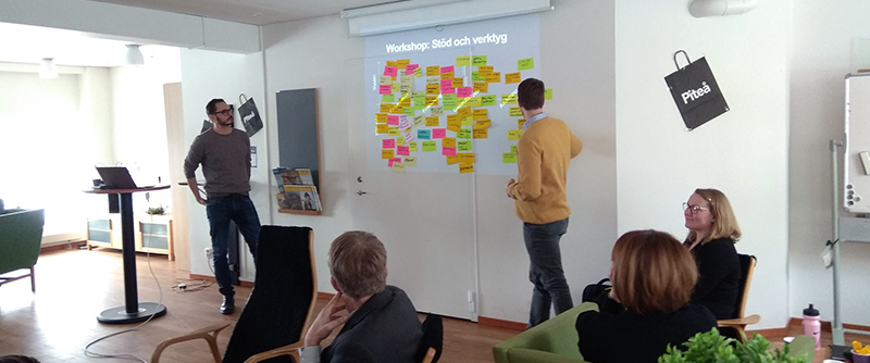 Utvecklingsfrukost med workshop - ett av många testade koncept under projekttiden.