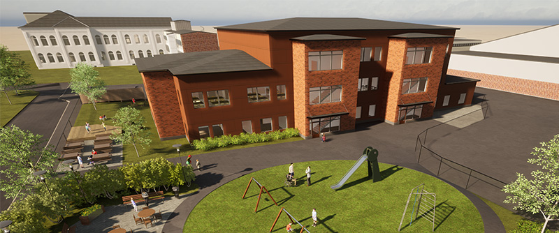 Den om- och tillbyggda Christinaskolan ska stå klar 2025.