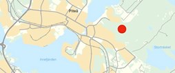 Karta med markerat planområde