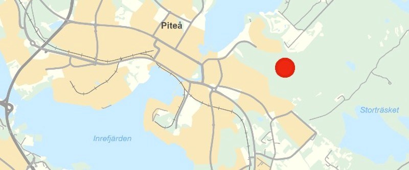 Karta med markerat planområde