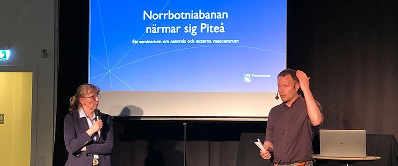Elisabeth Sinclair, NOrrbotniabanegruppen och Andreas Lind, kommunchef Piteå kommun