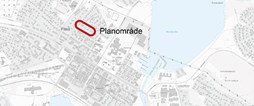 Karta med markerat planområde