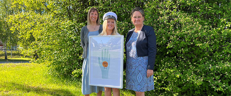 Lena Fagerlönn, Region Norrbotten, årets stipendiat Fanny Sandström och Ewa Karlsson Sjölander, Piteå kommun. 
