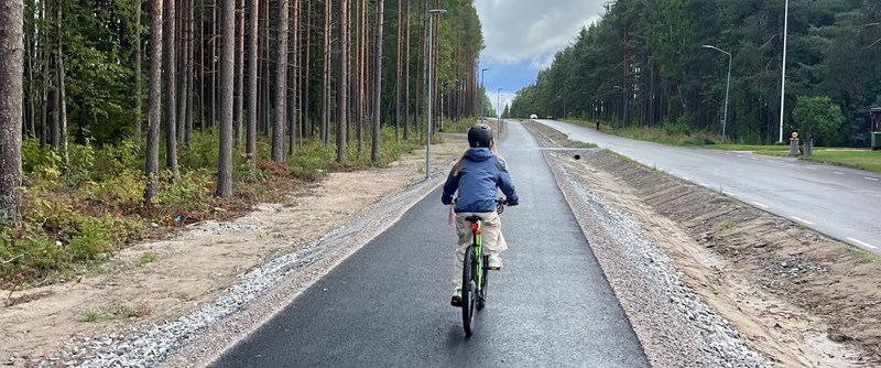 Nya gång- och cykelvägen längs Nygatan