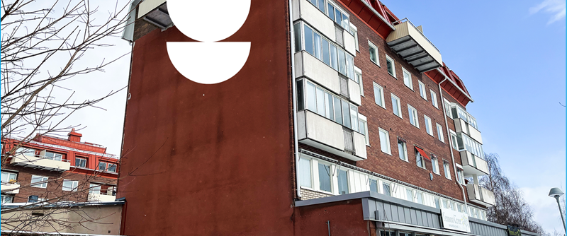Fasaden på Sundsgatan 36 blir Kims målarduk under festivalen i maj. 