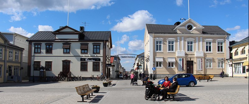 Rådhustorget i Piteå är ett unikt 1600-talstorg. 