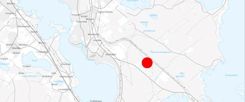 Karta med markerat planområde