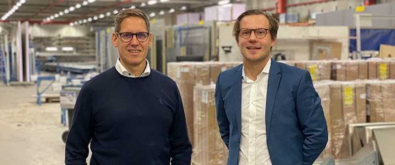 Peter Nordlund, VD på Box Modul och David Wellborg, projektledare på Näringslivsavdelningen, Piteå kommun.