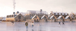 Ett unikt destinationshotell med direkttillgång till isbanan är ett av teamets ambitioner. Visionskisser: Forsgren Etzler/Kolbe Arkitektur/Outer Space Arkitekter.