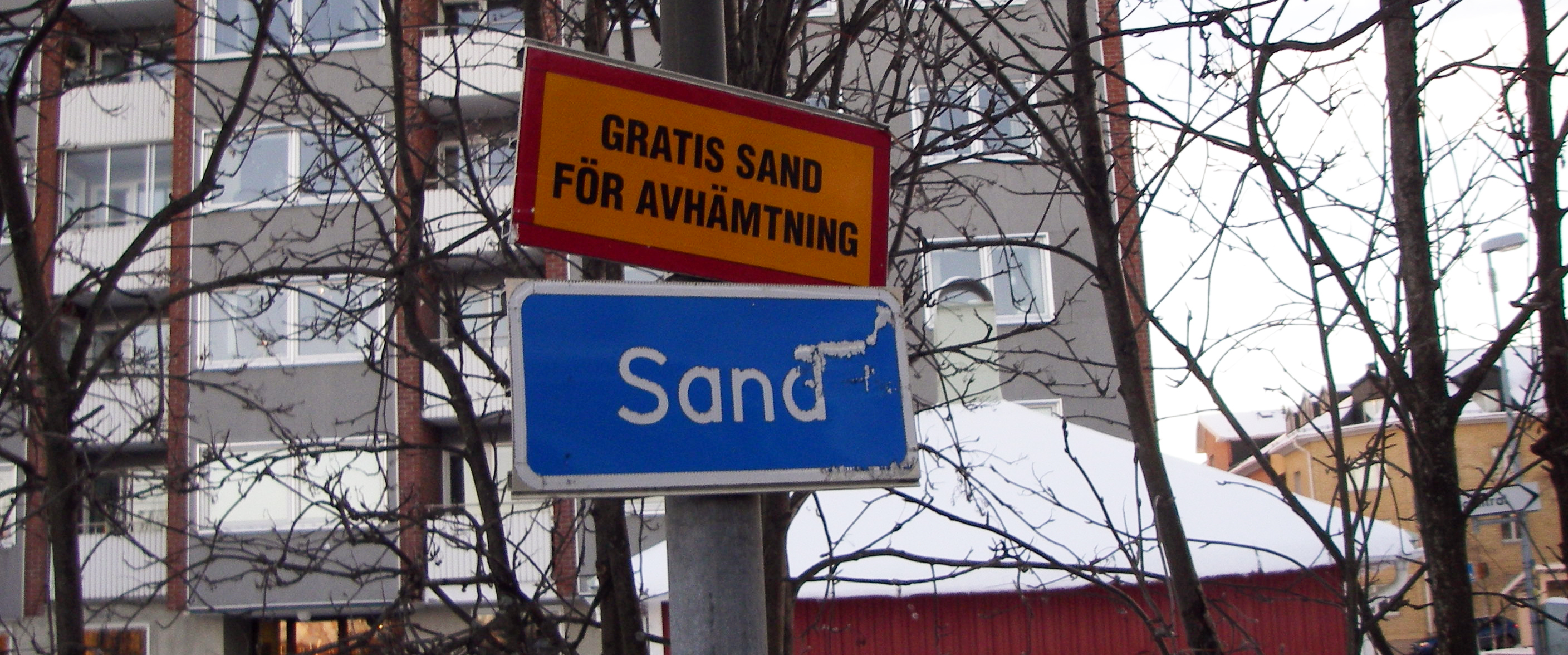 Gratis sand finns att hämta på olika ställen i kommunen.